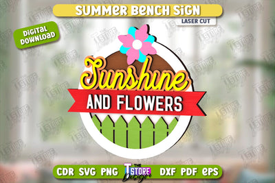 Summer Sign Laser Cut | Summer Vibe | Summer Elements | CNC File SVG The T Store Design 