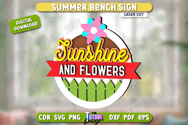Summer Sign Laser Cut | Summer Vibe | Summer Elements | CNC File SVG The T Store Design 