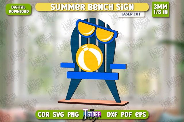 Summer Sign Laser Cut | Summer Vibe | Summer Elements | CNC File SVG The T Store Design 