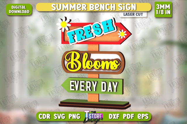 Summer Sign Laser Cut | Summer Vibe | Summer Elements | CNC File SVG The T Store Design 