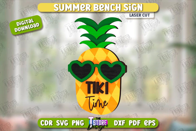 Summer Sign Laser Cut | Summer Vibe | Summer Elements | CNC File SVG The T Store Design 