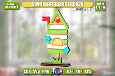 Summer Sign Laser Cut | Summer Vibe | Summer Elements | CNC File SVG The T Store Design 