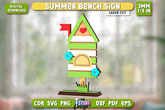 Summer Sign Laser Cut | Summer Vibe | Summer Elements | CNC File SVG The T Store Design 