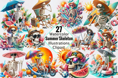 Summer Skeleton Sublimation Clipart Sublimation SVGArt 