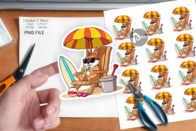 Summer Squirrel Sticker Sublimation artnoy 