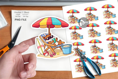 Summer Squirrel Sticker Sublimation artnoy 