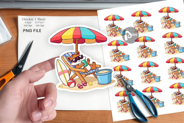 Summer Squirrel Sticker Sublimation artnoy 