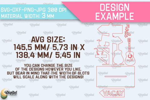 Summer Standing Decor SVG. Home Decor Laser Cut SVG Evgenyia Guschina 