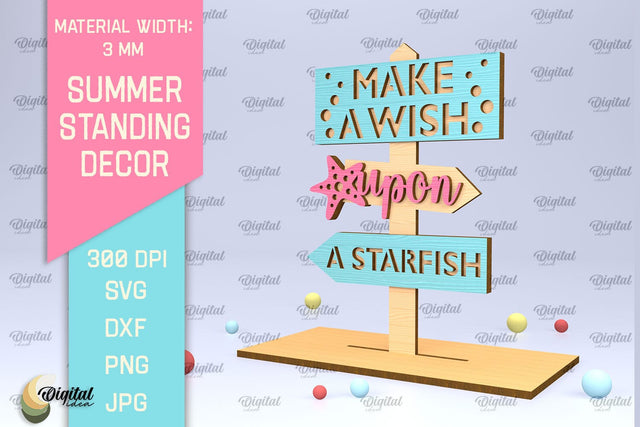 Summer Standing Decor SVG. Home Decor Laser Cut SVG Evgenyia Guschina 