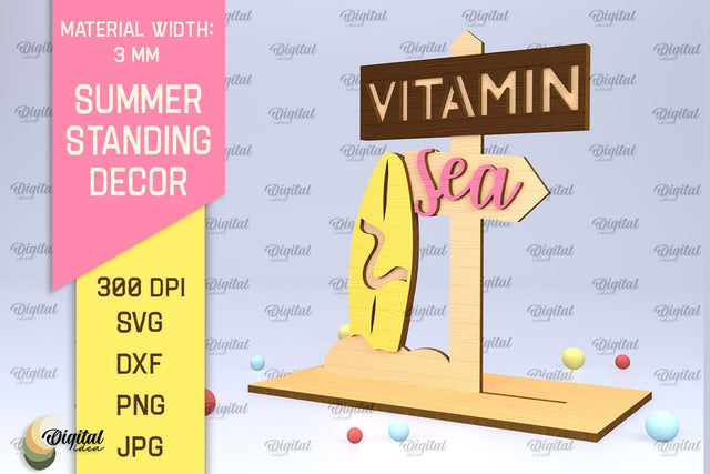 Summer Standing Decor SVG. Home Decor Laser Cut SVG Evgenyia Guschina 