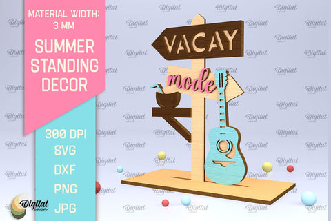 Summer Standing Decor SVG. Home Decor Laser Cut SVG Evgenyia Guschina 