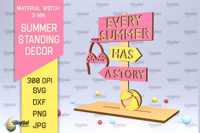 Summer Standing Decor SVG. Home Decor Laser Cut SVG Evgenyia Guschina 