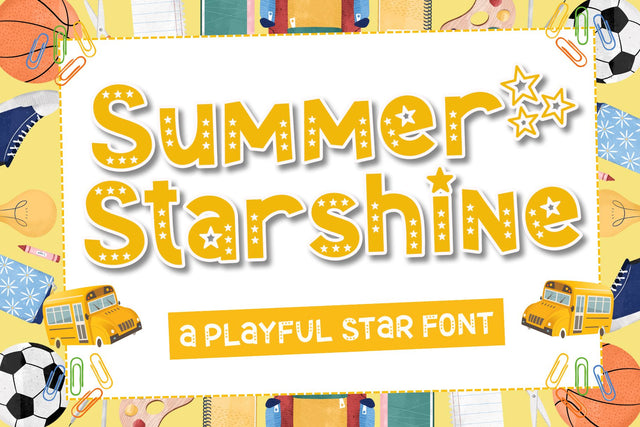 Summer Starshine Font AEN Creative Store 