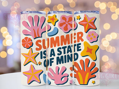 Summer State Mind 20oz Tumbler, Summer State of Mind Quote, Tropical Sublimation Design, Vintage Summer Vibes, 20oz Tumbler Wrap, Sublimation Design PNG, Summer Gift Sublimation SvggirlplusArt 