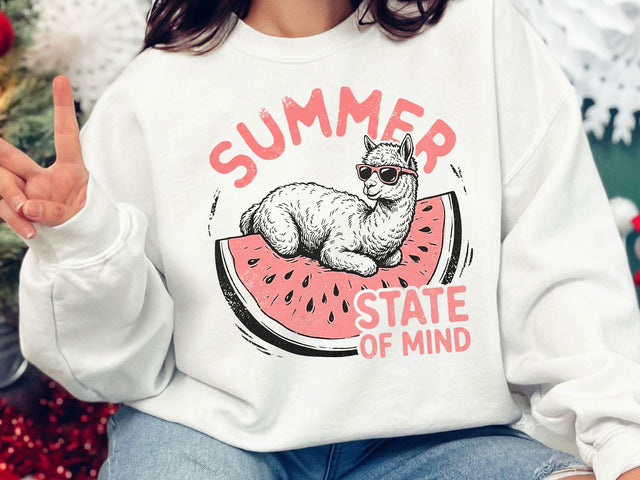 Summer State Of Mind Alpaca PNG, Cute Watermelon Sublimation Design SVG DesignDestine 
