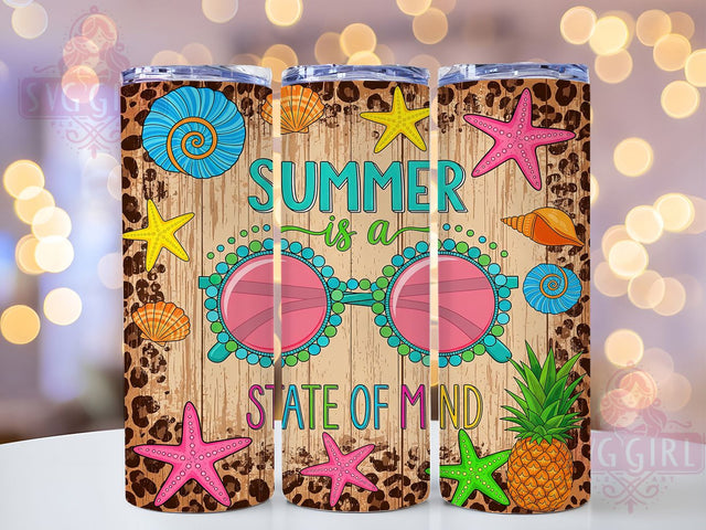 Summer State of Mind Inspirational Tumbler Wrap, 20Oz Sublimation Wrap, Tumbler Sublimation Design, Inspirational Drinkware Wrap, Positive Vibes Tumbler, Summer Quote Cup Wrap, Beach Mood Tumbler Sublimation SvggirlplusArt 