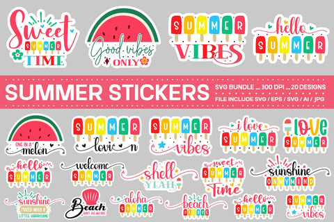 Summer Stickers Svg Bundle SVG designmaster24 