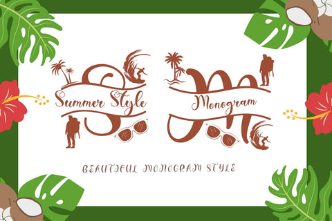 Summer Style Monogram Font Prasetya Letter 