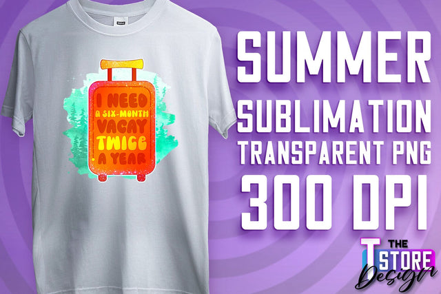 Summer Sublimation | T-Shirt Design | PNG File Sublimation The T Store Design 