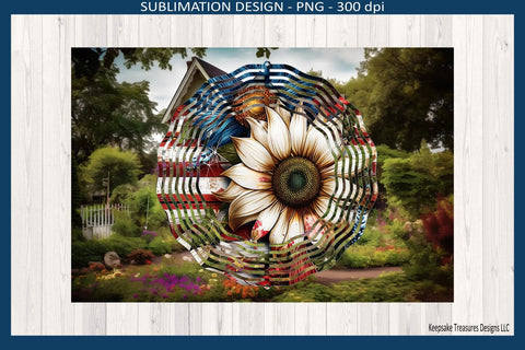 Summer Sunflower Wind Spinner, Sublimation Wind Spinner Template, Png Printable, Digital Download Sublimation Keepsake Treasures Designs LLC. 