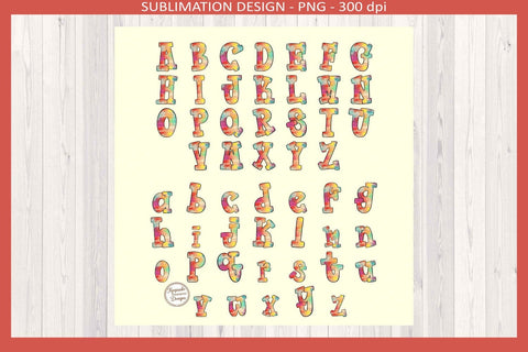 Summer Sunrise Alpha Set, Sublimation Png, Hand Drawn, Digital Download Sublimation Keepsake Treasures Designs LLC. 