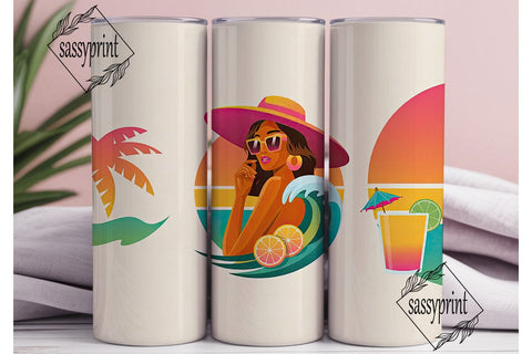 Summer Sunset Beauty 20oz Tumbler Wrap Sublimation sassyprint 
