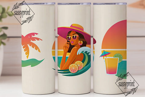 Summer Sunset Beauty 20oz Tumbler Wrap Sublimation sassyprint 