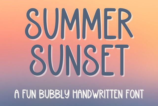 Summer Sunset, Bubbly Handwritten Font for Cricut, Fun Handwriting Font Designing Digitals 