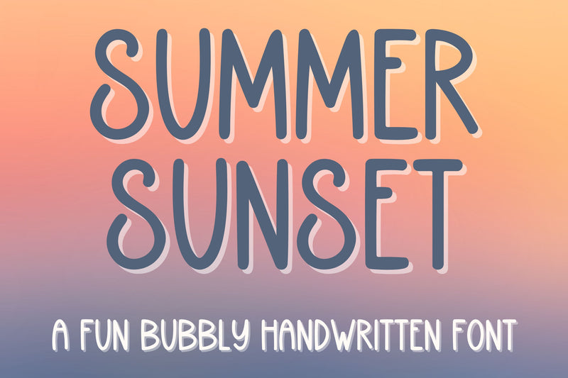 Summer Sunset, Bubbly Handwritten Font for Cricut, Fun Handwriting Font Designing Digitals 