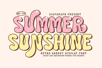 Summer Sunshine - Retro Groovy Display Font Font Masyafi Studio 