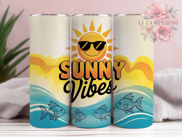 Summer Sunshine Vibes Tumbler Wrap, Positive Vibes Design, Happy Summer Theme, Bright Day Tumbler, Sun Lover Gift, Cheerful Summer Art, Good Vibes Present Sublimation Li Zamperini 
