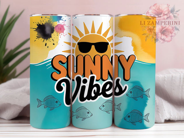 Summer Sunshine Vibes Tumbler Wrap, Positive Vibes Design, Happy Summer Theme, Bright Day Tumbler, Sun Lover Gift, Cheerful Summer Art, Good Vibes Present Sublimation Li Zamperini 