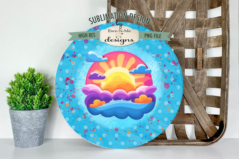 Summer Sunshine Wind Spinner Round Sublimation Design PNG Sublimation Ewe-N-Me Designs 