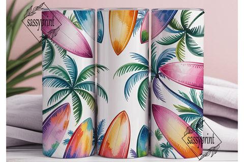 Summer Surf Tumbler Wrap PNG Sublimation sassyprint 