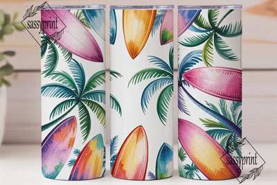 Summer Surf Tumbler Wrap PNG Sublimation sassyprint 