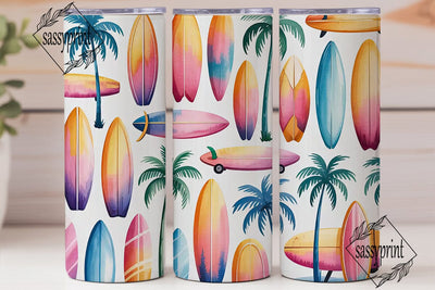 Summer Surf Tumbler Wrap PNG Sublimation sassyprint 