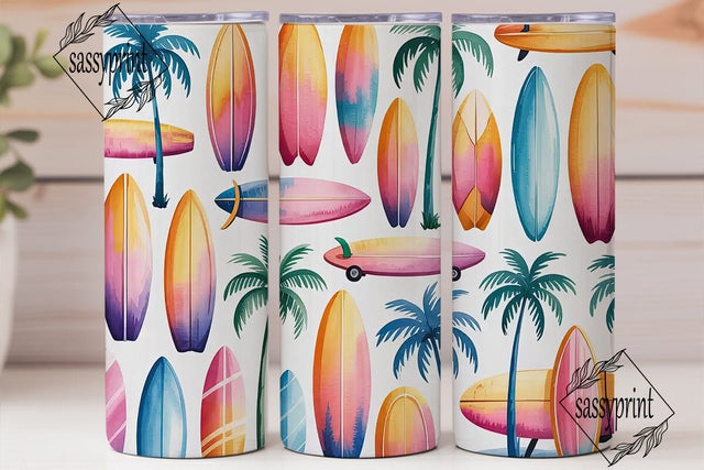 Summer Surf Tumbler Wrap PNG Sublimation sassyprint 