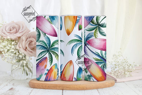 Summer Surf Tumbler Wrap PNG Sublimation sassyprint 