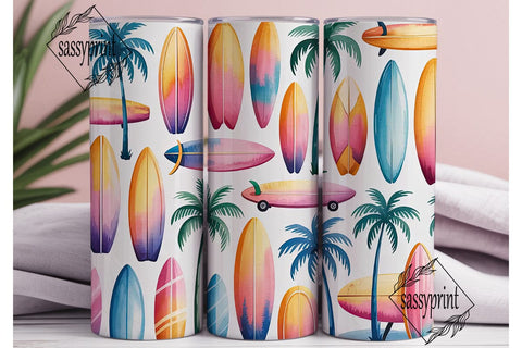 Summer Surf Tumbler Wrap PNG Sublimation sassyprint 