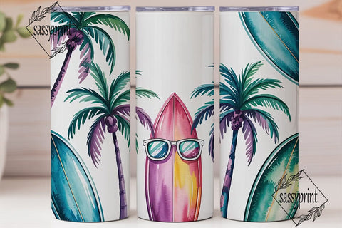 Summer Surf Tumbler Wrap Sublimation sassyprint 