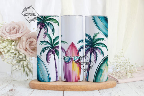 Summer Surf Tumbler Wrap Sublimation sassyprint 
