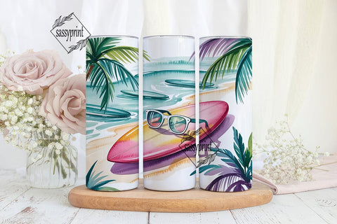 Summer Surf Tumbler Wrap Sublimation sassyprint 