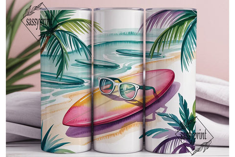 Summer Surf Tumbler Wrap Sublimation sassyprint 