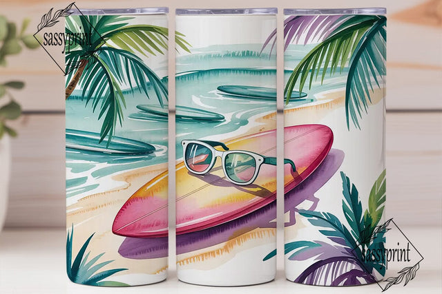 Summer Surf Tumbler Wrap Sublimation sassyprint 
