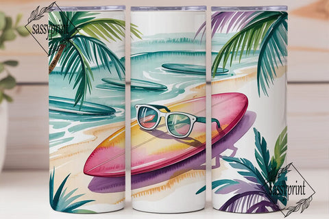 Summer Surf Tumbler Wrap Sublimation sassyprint 