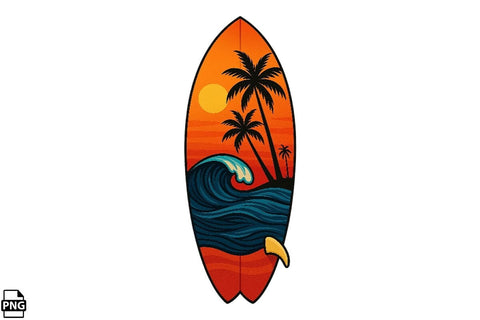 Summer Surfboard PNG Clipart Bundle Printable File Sublimation Creativedesigntee 