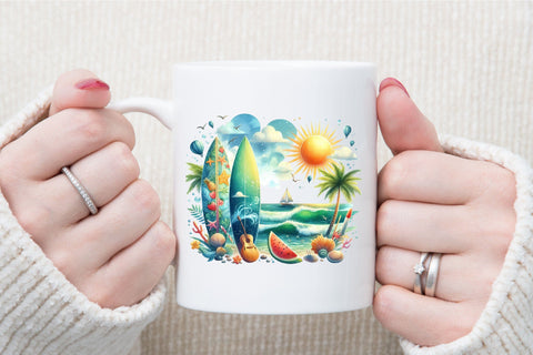 Summer Surfboard Sublimation Clipart Sublimation designartist 