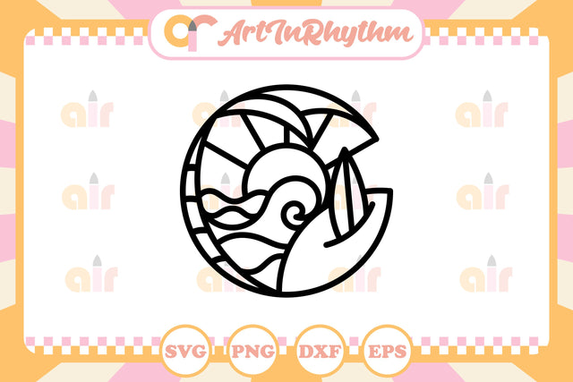 Summer Surfing Logo Svg SVG Artinrhythm shop 