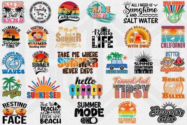 Summer SVG Bundle Beach Quotes Sunshine Clipart SVG BillahCrafts 