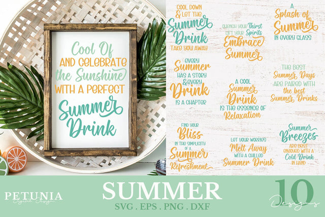 Summer SVG Bundle | Summer Signs SVG Cut Files SVG Petunia Digital Design 